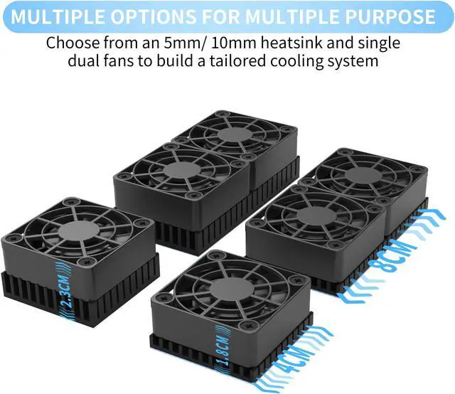 Alt view image 3 of 7 - PANO-MOUNTS 40mmx2 Mini USB Radiator Fan Silent and Efficient 4010 Fan With Included 5mm Aluminum Heat Sink and Thermal Pad for Graphics Cards Router HDD 3D Printer