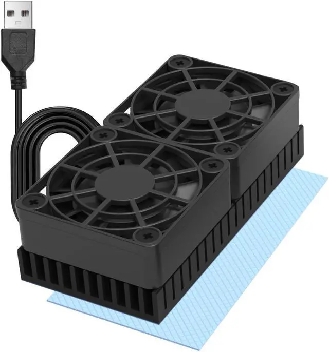 Main image of PANO-MOUNTS 40mmx2 Mini USB Radiator Fan Silent and Efficient 4010 Fan With Included 10mm Aluminum Heat Sink and Thermal Pad for Graphics Cards Router HDD 3D Printer