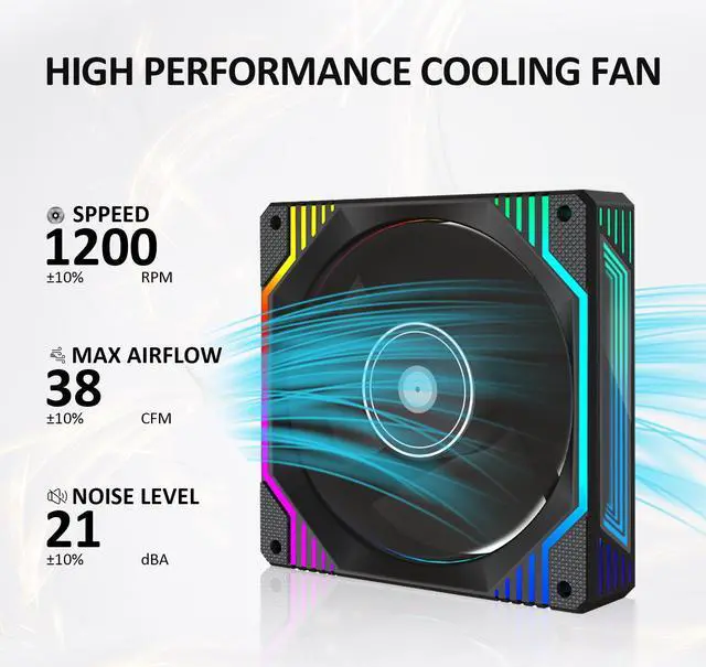 Alt view image 6 of 7 - PANO-MOUNTS 120mm Black Infinity Mirror RGB Fans 12V 6Pin Quiet Gaming PC Computer LED CPU Cooler Chassis Case Fans With Adjustable Color Controlled By Remote 3-Pack