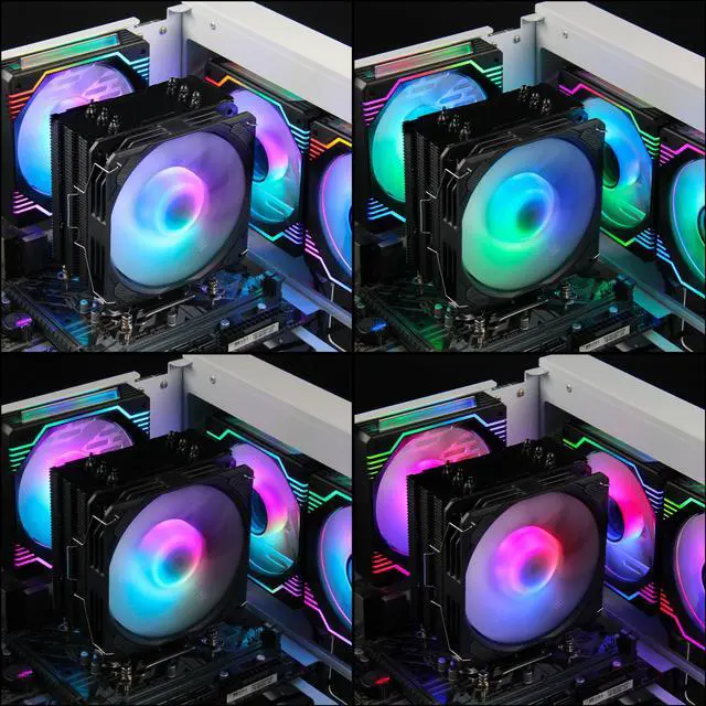Alt view image 7 of 7 - PANO-MOUNTS CPU Cooler Stock Air Cooling Fan with 120mm ARGB 4Pin PC PWM Fans 6 Heat Pipes TDP 210W for Intel LGA 1700 LGA 1200 LGA 1155 LGA 1151 AMD AM5/AM4