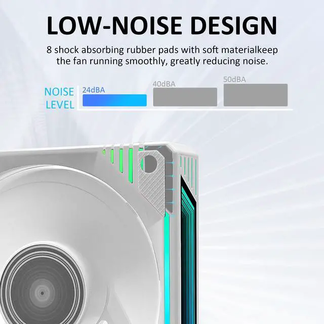 Alt view image 4 of 7 - PANO-MOUNTS 120mm White 6Pin Infinity Mirror Gaming PC Computer CPU Cooler Chassis RGB Fans With Adjustable Color Controlled By Remote 3-Pack