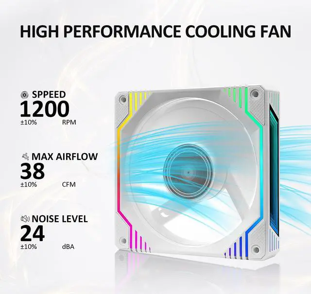 Alt view image 6 of 7 - PANO-MOUNTS 120mm White 6Pin Infinity Mirror Gaming PC Computer CPU Cooler Chassis RGB Fans With Adjustable Color Controlled By Remote 3-Pack