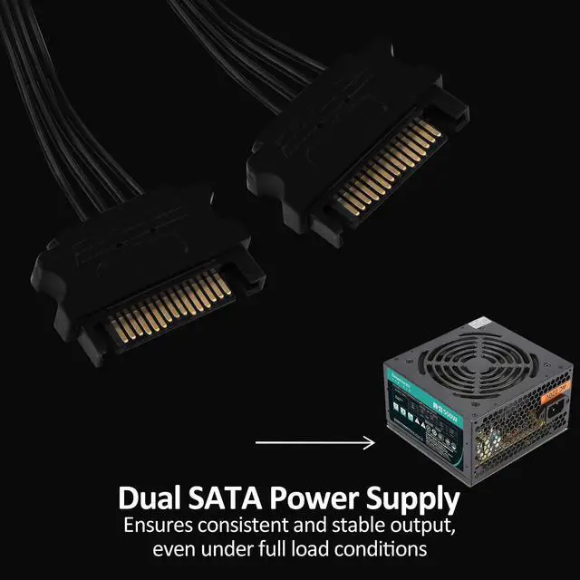 Alt view image 5 of 7 - PWM Fan Hub For 5V Addressable RGB Computer PC Case Fan PWM 1 to 10 Ports Magnetic Fan Hub Splitter With Remote Dual SATA Power Supply Black