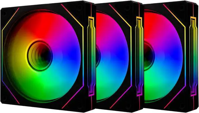Main image of PANO-MOUNTS 120mm Infinity Mirror ARGB Addressable RGB PWM Cooling Fans 5V 3Pin With 12V 4Pin PC Computer CPU Cooler Radiator Case Fan 800-1600RPM Black 3-Pack