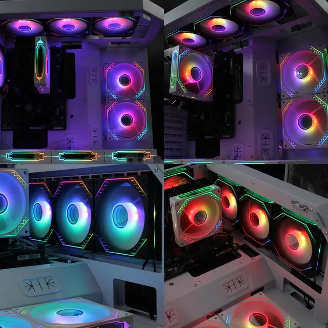 Alt view image 7 of 7 - PANO-MOUNTS 120mm Reverse Airflow 5V 3Pin ARGB Addressable Infinity Mirror Fans With 4Pin PWM Control 800-1600RPM Suitable for PC Water Cooling and CPU Cooler Black 3-Pack