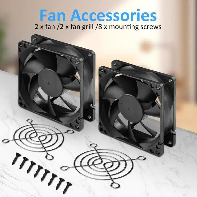 Alt view image 6 of 7 - 80mm 12V DC  Computer Fan 3.15 inch 2 Pin XH 2.54 8025 High Performance Power Supply Cooling Fan 3000RPM 2-Pack