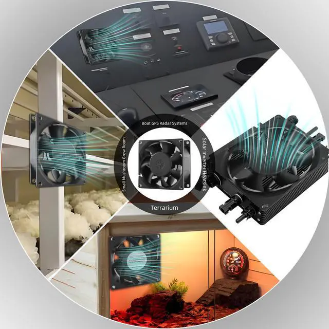 Alt view image 7 of 7 - PANO-MOUNTS Moisture-Proof 12V DC 80mm Fan 8038 Small Computer Muffin Exhaust Vent Case Fan with 110V 120V 220V Speed Controller 3.3V-12V 1500-5000RPM Variable Speed