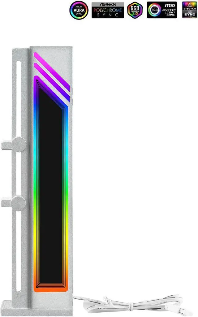 Main image of PANO-MOUNTS 5V 3-Pin Infinity ARGB GPU Support Bracket Height Adjustable with Aluminum Perfect for Graphics and Video Cards in Sleek Silver