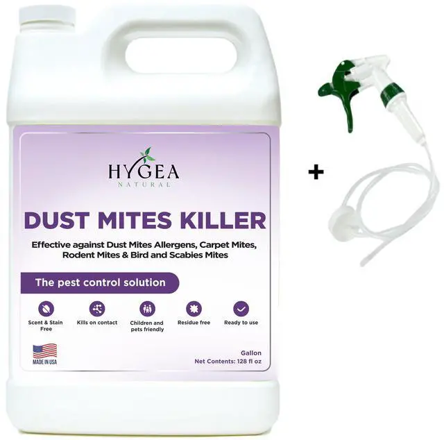 Main image of Dust Mite Spray - Kills Dust Mites, Carpet Mites, Rodent Mites, Bird & Scabies Mites - Pet & Child Friendly, Eco-Friendly - 128oz (unscented)
