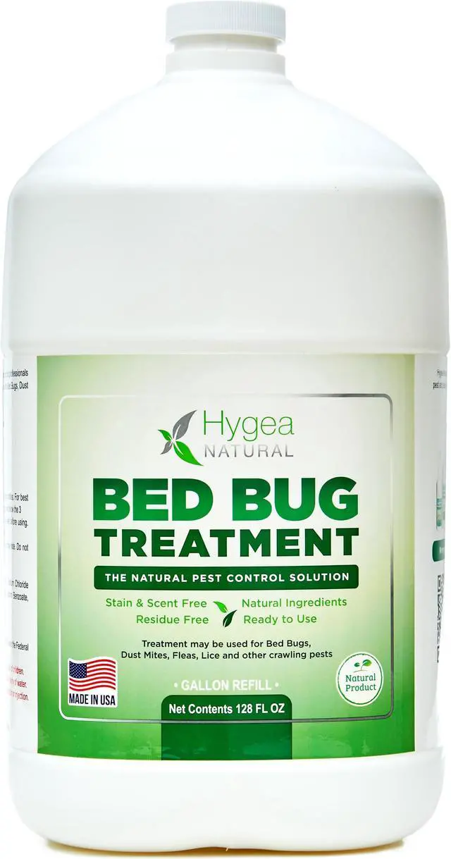 Alt view image 3 of 7 - Hygea Natural Bed Bug, Mites and Lice DIY Extermination Kit - Non-Toxic, Odorless, Safe for children and pets, Non-Staining, Usable on All water safe surfaces - Includes bed bug spray and 128oz Refill