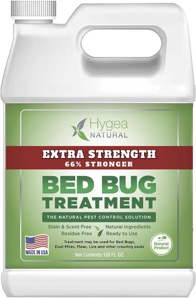 Main image of Bed Bug Spray Extra Strength by Hygea Natural 128OZ (Gallon Refill) Treat Bed Bugs, dust Mites, lice, Fleas - Stain & Scent Free Treatment  Natural Formula - Child & Pet Safe