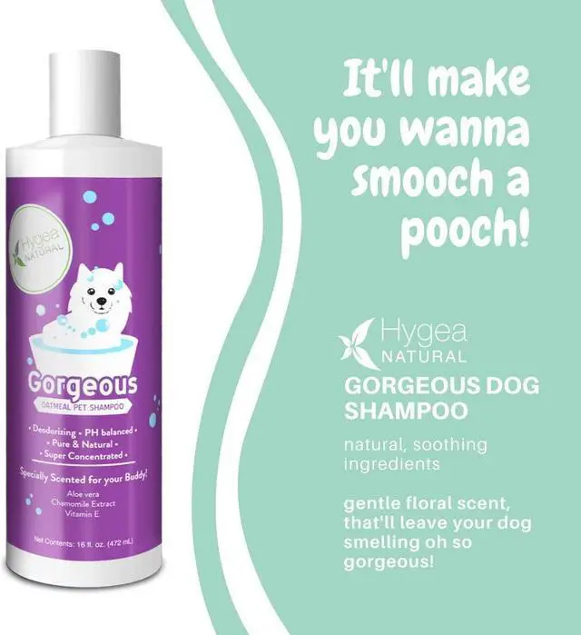 Alt view image 2 of 4 - Hygea Natural Gorgeous - Nourishing Pet Shampoo for Dogs  Oatmeal Formula with Aloe and Vitamin E  Natural Ingredients, 16 oz