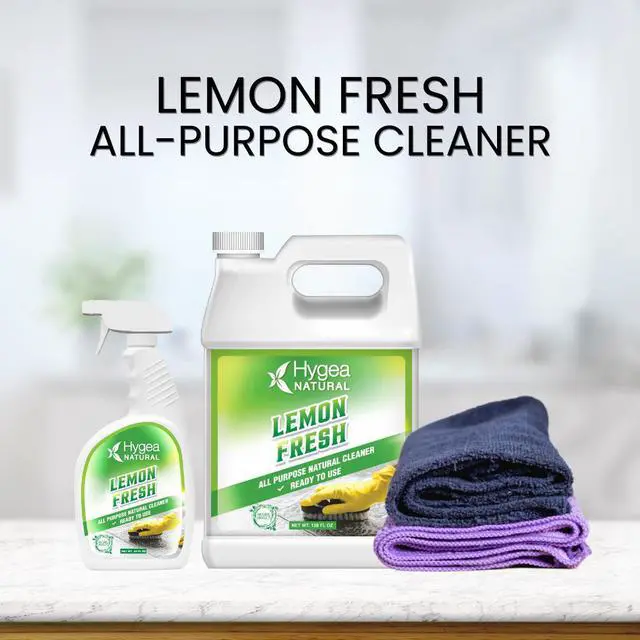 Alt view image 3 of 5 - Hygea Natural Lemon Fresh All-Purpose Cleaner & Degreaser - Multi-Surface -Non Toxic Floor Cleaner - Remove Soil, Dirt and Grease- Wet Gloss Finish- Biodegradable, Ammonia Free - Concentrated Gallon