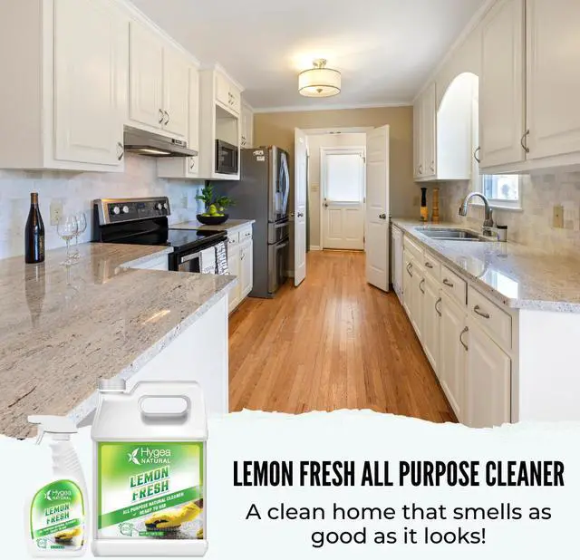Alt view image 4 of 5 - Hygea Natural Lemon Fresh All-Purpose Cleaner & Degreaser - Multi-Surface -Non Toxic Floor Cleaner - Remove Soil, Dirt and Grease- Wet Gloss Finish- Biodegradable, Ammonia Free - Concentrated Gallon