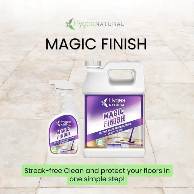 Alt view image 2 of 5 - Hygea Natural Magic Finish Natural Enzyme-Based no rinse Floor Cleaner eats away grease buildup in tile and grout- Biodegradable formula (Ready to Use) 24 oz