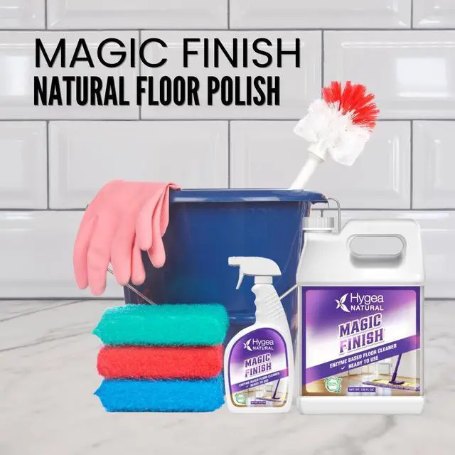 Alt view image 3 of 5 - Hygea Natural Magic Finish Natural Enzyme-Based no rinse Floor Cleaner eats away grease buildup in tile and grout- Biodegradable formula (Ready to Use) 24 oz