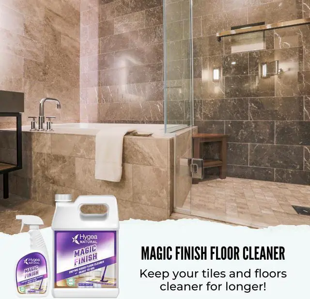 Alt view image 4 of 5 - Hygea Natural Magic Finish Natural Enzyme-Based no rinse Floor Cleaner eats away grease buildup in tile and grout- Biodegradable formula (Ready to Use) 24 oz