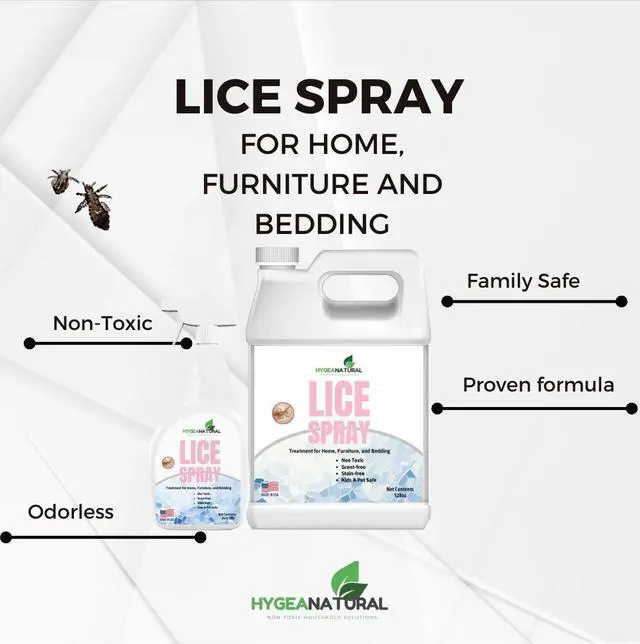 Alt view image 2 of 6 - Hygea Natural Lice Spray for Home, Furniture, Bedding - Natural Treatment for Head Lice - Family Friendly and pet Safe - Stain and Scent Free