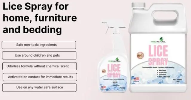 Alt view image 5 of 6 - Hygea Natural Lice Spray for Home, Furniture, Bedding - Natural Treatment for Head Lice - Family Friendly and pet Safe - Stain and Scent Free
