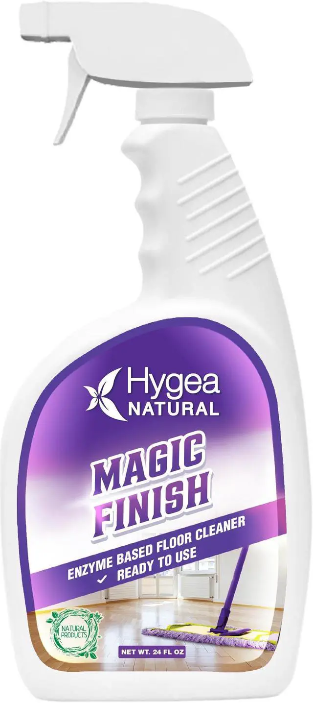 Main image of Hygea Natural Magic Finish Natural Enzyme-Based no rinse Floor Cleaner eats away grease buildup in tile and grout- Biodegradable formula (Ready to Use) 24 oz
