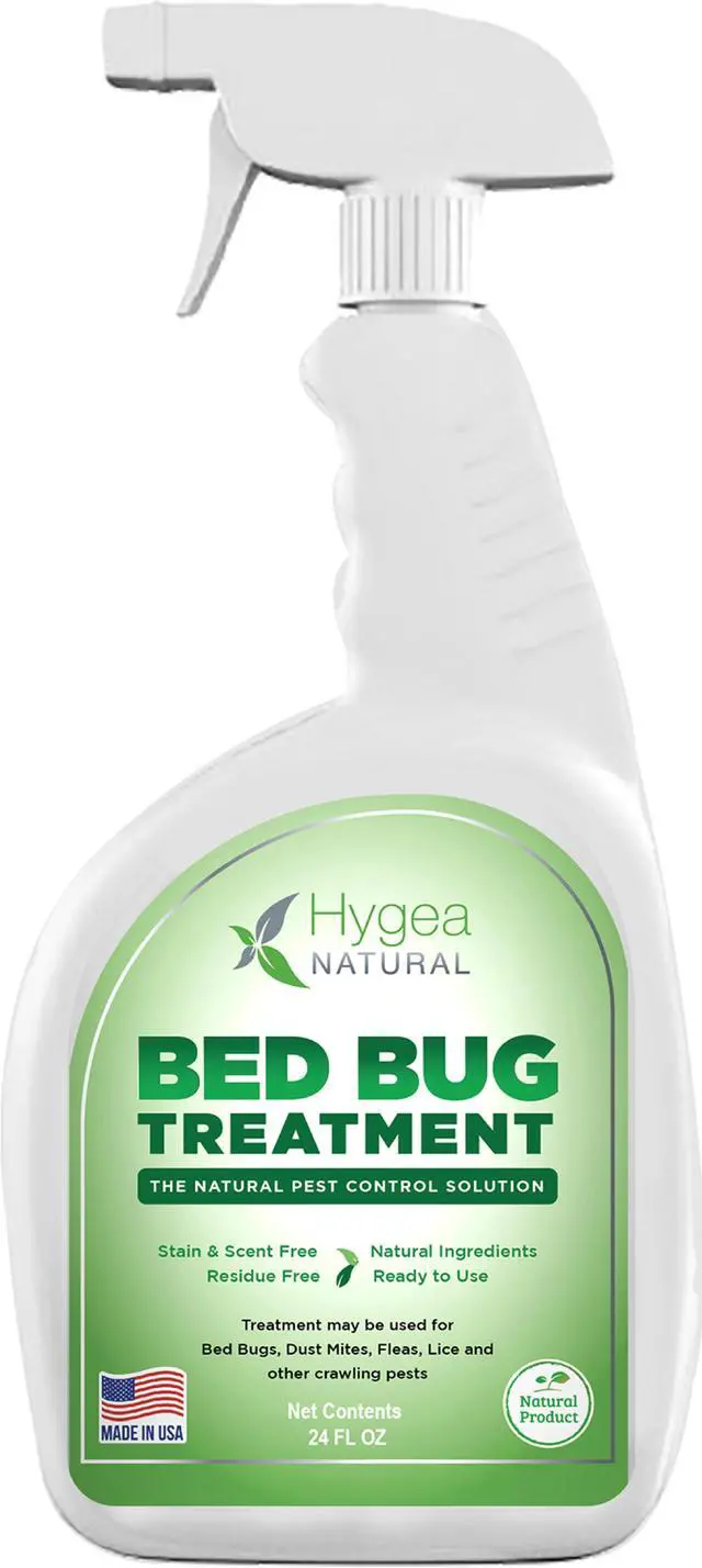 Alt view image 2 of 7 - Hygea Natural Bed Bug, Mites and Lice DIY Extermination Kit - Non-Toxic, Odorless, Safe for children and pets, Non-Staining, Usable on All water safe surfaces - Includes bed bug spray and 128oz Refill