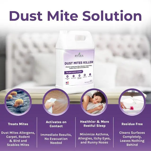 Alt view image 2 of 7 - Dust Mite Spray - Kills Dust Mites, Carpet Mites, Rodent Mites, Bird & Scabies Mites - Pet & Child Friendly, Eco-Friendly - 128oz (unscented)