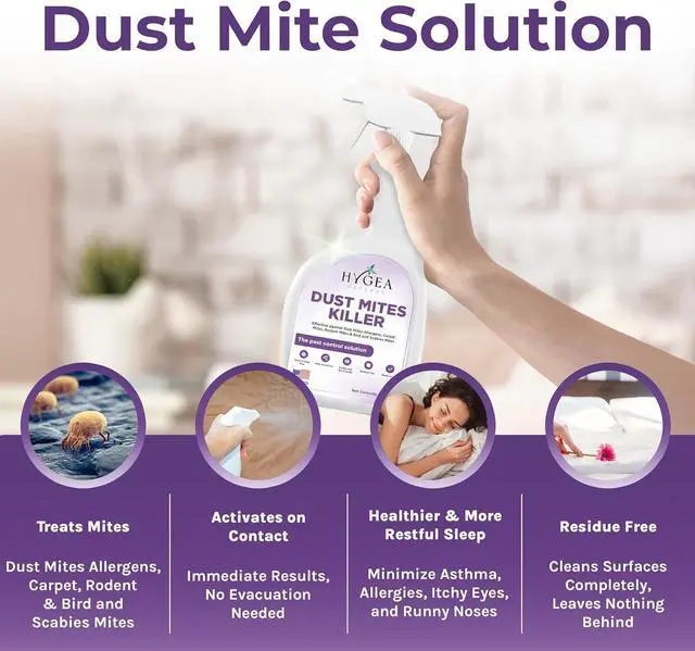 Alt view image 3 of 7 - Dust Mite Spray - Kills Dust Mites, Carpet Mites, Rodent Mites, Bird & Scabies Mites - Pet & Child Friendly - Eco-Friendly - 24oz (unscented)