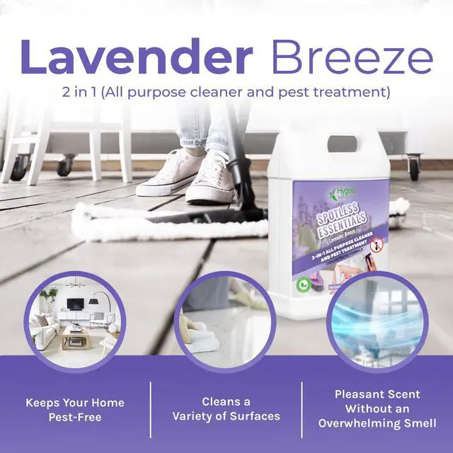Alt view image 2 of 7 - Spotless Essentials 2-in-1 Pest Spray & All purpose cleaner - Natural bed bugs spray, lice spray, ant spray - Safe for children and pets -clean surfaces Concentrated 128oz (Lavender Breeze)