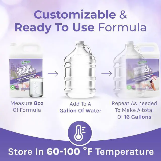 Alt view image 5 of 7 - Spotless Essentials 2-in-1 Pest Spray & All purpose cleaner - Natural bed bugs spray, lice spray, ant spray - Safe for children and pets -clean surfaces Concentrated 128oz (Lavender Breeze)