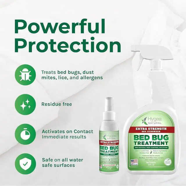 Alt view image 2 of 7 - Hygea Natural Extra Strength Lice and Bed Bug DIY Kit- Non-Toxic, Odorless, Safe for children and pets, All water safe surfaces - Includes Bed Bug Spray and Bed Bug Travel Spray TSA approved size