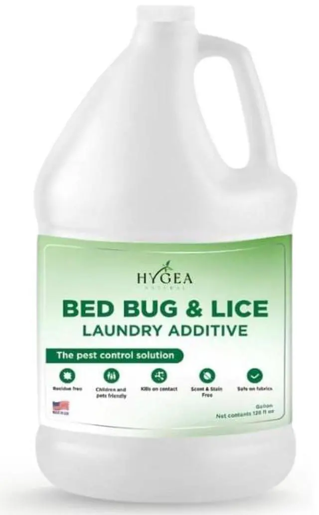 Main image of Hygea Natural Lice and Bed Bug Laundry Additive - Non-Toxic, Odorless, Safe for Children and Pets, All Laundry Safe Items- Made in USA - 128oz Gallon