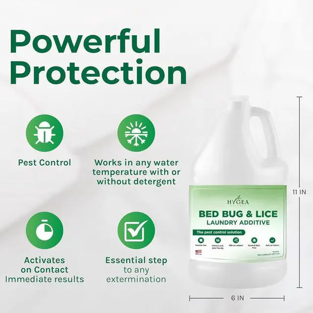 Alt view image 3 of 7 - Hygea Natural Lice and Bed Bug Laundry Additive - Non-Toxic, Odorless, Safe for Children and Pets, All Laundry Safe Items- Made in USA - 128oz Gallon