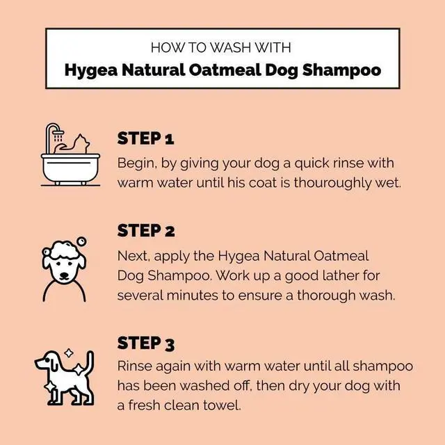 Alt view image 6 of 7 - Hygea Natural Sensitive Skin Dog Shampoo - Nourishing Pet Shampoo for Dogs Oatmeal Formula with Aloe and Vitamin E  Fragrance Free - Natural Ingredients, 16 oz