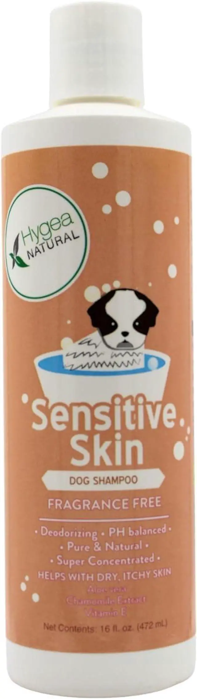 Main image of Hygea Natural Sensitive Skin Dog Shampoo - Nourishing Pet Shampoo for Dogs Oatmeal Formula with Aloe and Vitamin E  Fragrance Free - Natural Ingredients, 16 oz