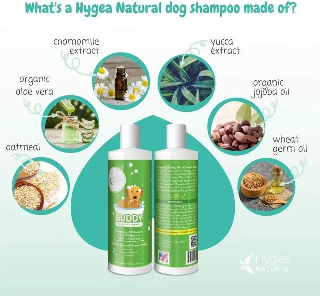 Alt view image 3 of 6 - Hygea Natural Buddy Dog Shampoo - Nourishing Pet Shampoo for Dogs Oatmeal Formula with Aloe and Vitamin E  Natural Ingredients, 16 oz