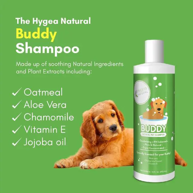 Alt view image 2 of 6 - Hygea Natural Buddy Dog Shampoo - Nourishing Pet Shampoo for Dogs Oatmeal Formula with Aloe and Vitamin E  Natural Ingredients, 16 oz