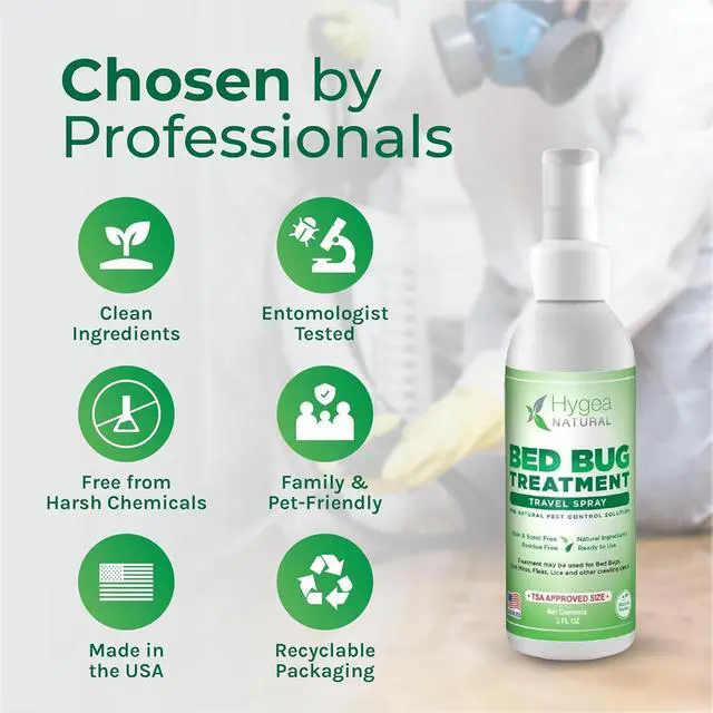 Alt view image 3 of 7 - Hygea Natural Bed Bug Treatment Travel Spray - TSA Approved Size - For Hotels, Suitcase, Backpacks - Fast Acting Protection - Children & Pet Safe - Non Toxic & Odorless - (3 oz) (3 Pack)