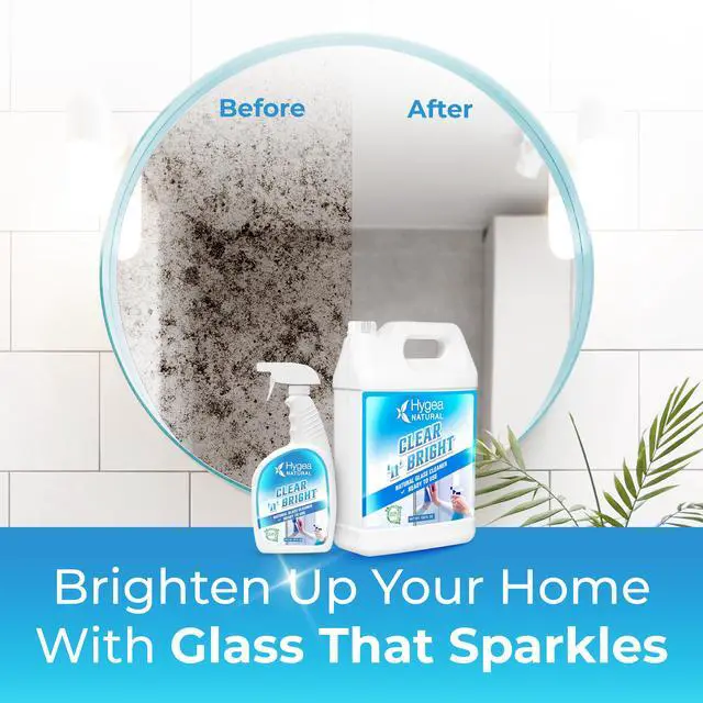 Alt view image 6 of 6 - Hygea Natural Clean 'n' Bright - Glass Cleaner Spray - Streak-Free Window Cleaning Foam - Eyeglass, Window & Mirrors Cleaning Supplies - Safe & Fast with Non-Toxic- Ready to Use 24oz Spray + Refill