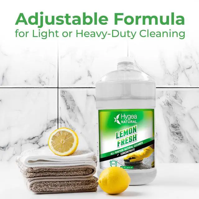 Alt view image 7 of 7 - Hygea Natural Lemon Fresh All-Purpose Cleaner & Degreaser - Multi-Surface -Non Toxic Floor Cleaner - Remove Soil, Dirt and Grease- Wet Gloss Finish- Biodegradable, Ammonia Free - Concentrated Gallon
