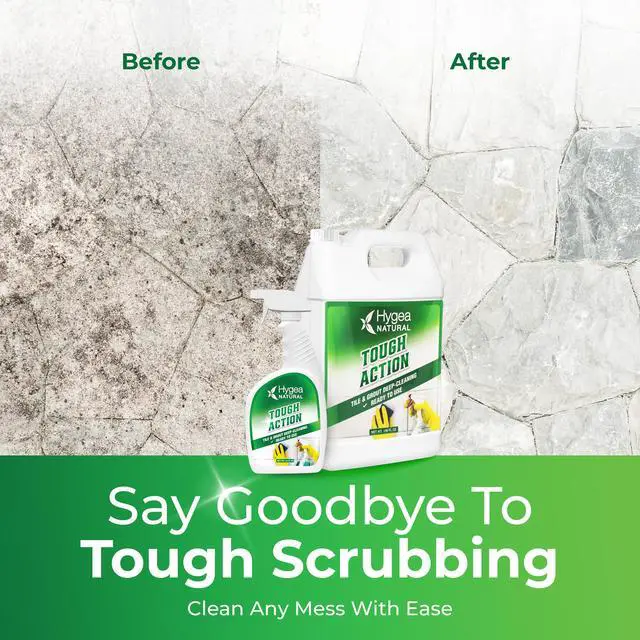 Alt view image 6 of 6 - Hygea Natural Tough Action Tile & Grout Deep Cleaning - Removes Dirt & Scum without Harsh Chemicals - Cleans and Conditions Stone without Residue - Biodegradable & Phosphate Free - (24oz+refil)