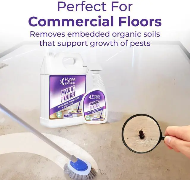 Alt view image 4 of 6 - Hygea Natural Magic Finish Natural Enzyme-Based no rinse Floor Cleaner eats away grease buildup in tile and grout- Biodegradable formula Ready to use 24oz Spray + Refill