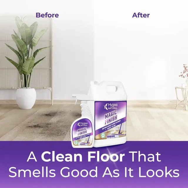 Alt view image 6 of 6 - Hygea Natural Magic Finish Natural Enzyme-Based no rinse Floor Cleaner eats away grease buildup in tile and grout- Biodegradable formula Ready to use 24oz Spray + Refill