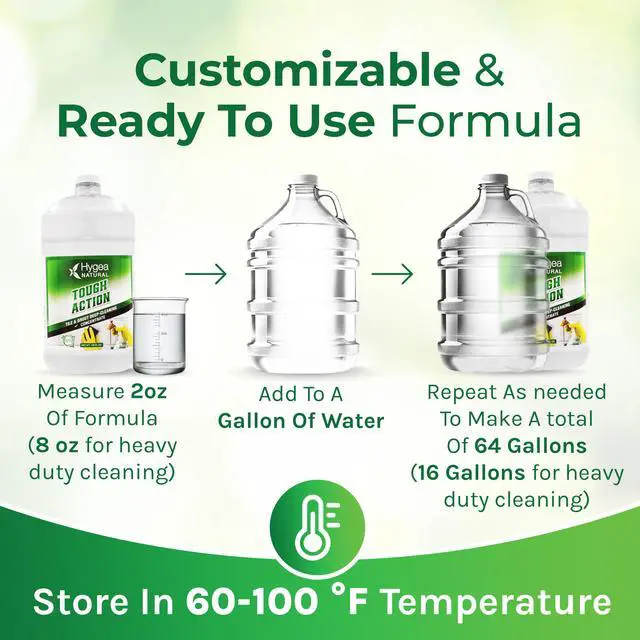 Alt view image 6 of 7 - Hygea Natural Tough Action Tile & Grout Deep Cleaning - Removes Dirt & Scum without Harsh Chemicals - Cleans and Conditions Stone without Residue - Biodegradable -(Concentrated) (128 oz gallon)