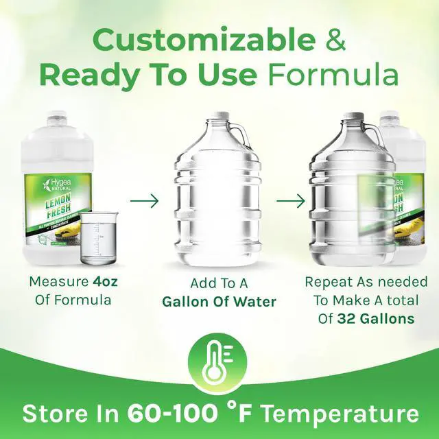 Alt view image 6 of 7 - Hygea Natural Lemon Fresh All-Purpose Cleaner & Degreaser- Multi-Surface -Non-Toxic Floor Cleaner- Remove Soil, Dirt and Grease- Glossy Finish - Ammonia Free, 24oz Spray + Concentrated Refill