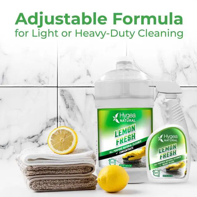 Alt view image 7 of 7 - Hygea Natural Lemon Fresh All-Purpose Cleaner & Degreaser- Multi-Surface -Non-Toxic Floor Cleaner- Remove Soil, Dirt and Grease- Glossy Finish - Ammonia Free, 24oz Spray + Concentrated Refill