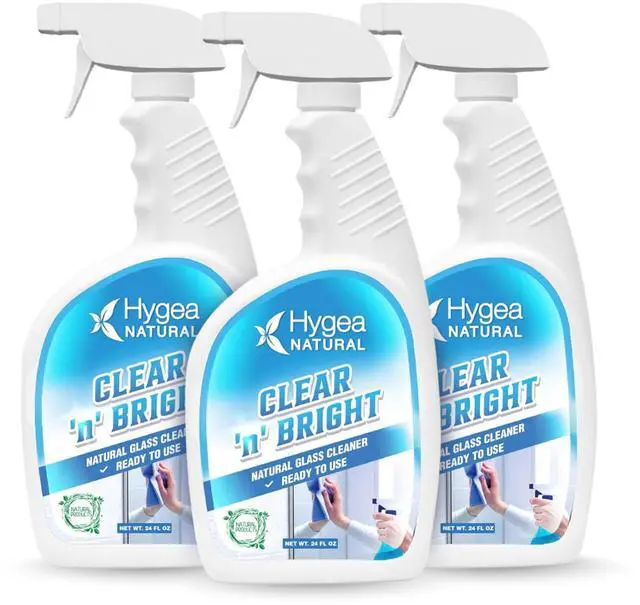 Main image of Hygea Natural Clean 'n' Bright - Glass Cleaner Spray - Streak-Free Window Cleaning Foam - Eyeglass, Window & Mirrors Cleaning Supplies - Safe & Fast with Non-Toxic Ingredients and Ammonia Free 24oz