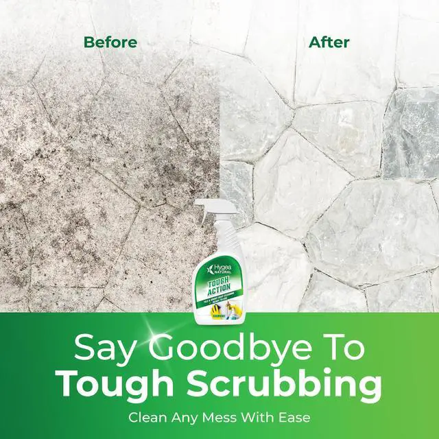 Alt view image 6 of 6 - Hygea Natural Tough Action Tile & Grout Deep Cleaning - Removes Dirt & Scum without Harsh Chemicals -Cleans and Conditions Stone without Residue - Biodegradable & Phosphate Free (Ready to Use) (24 oz)
