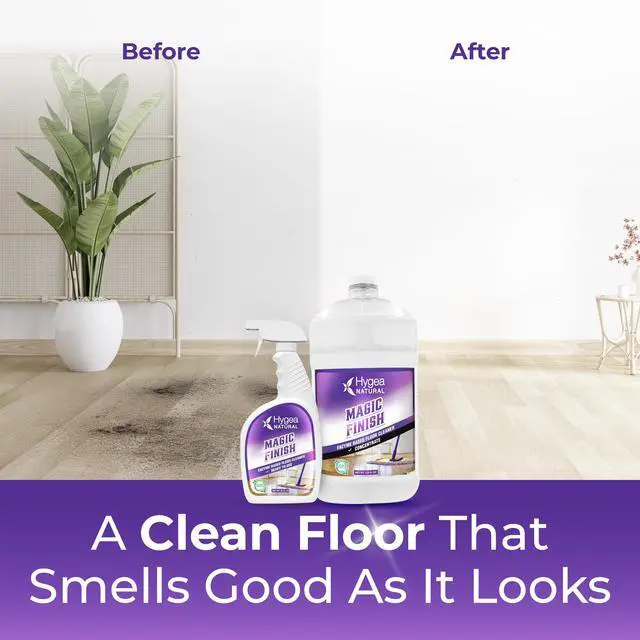 Alt view image 7 of 7 - Hygea Natural Magic Finish Natural Enzyme-Based no rinse Floor Cleaner eats away grease buildup in tile and grout- Biodegradable formula- (Ready to use 24 +Concentrated Gallon)