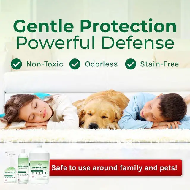 Alt view image 3 of 7 - Hygea Natural Exterminator Combo Pack, Non Toxic Treatment, Natural Bugs & Lice Eradicator, Includes Bed Bug Spray 24 oz, Refill 128 oz & Laundry Treatment 32 oz