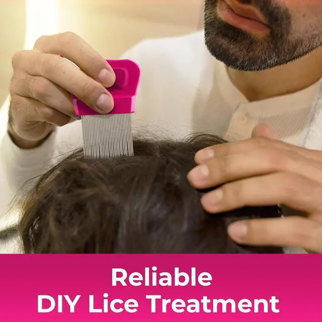 Alt view image 6 of 6 - Lice Essentials Treatment Comb - Made of Stainless Steel with Grooved Teeth, for Head Lice and Nit Removal with 5X Magnifying Glass